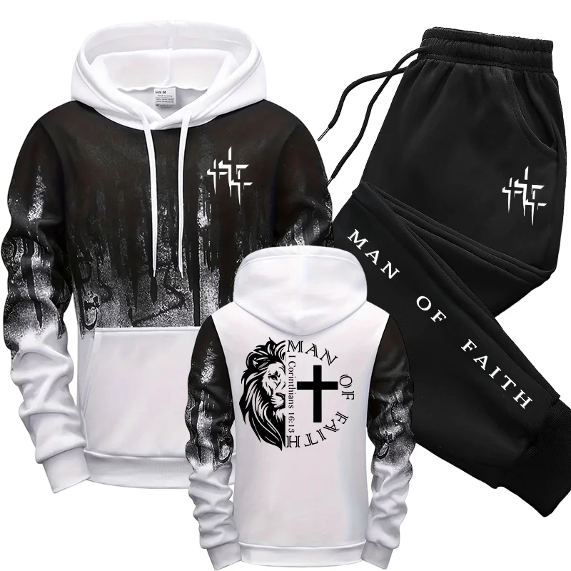 Man of Faith Pattern Men's Set - Men Shoes Joggers recensie en prijs